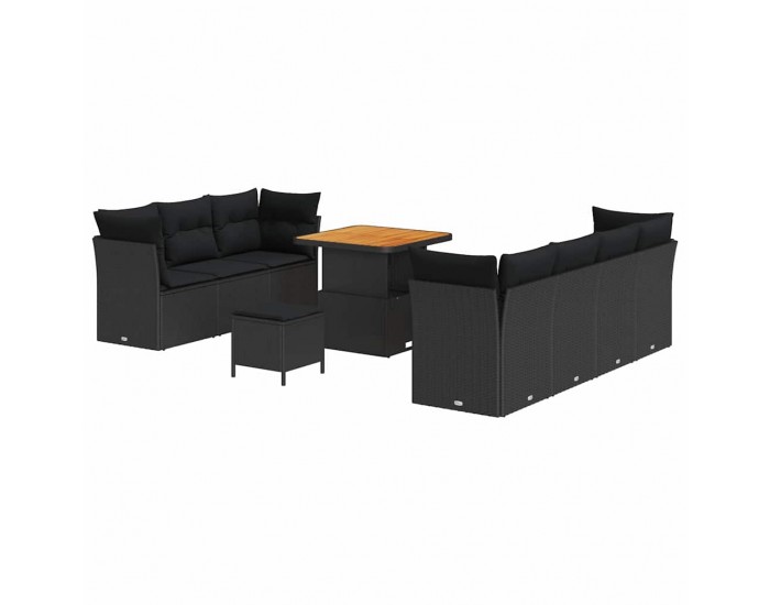 Sonata H Градински Софа Комплект 10 pcs Черно 80 x 80 x 71 cm