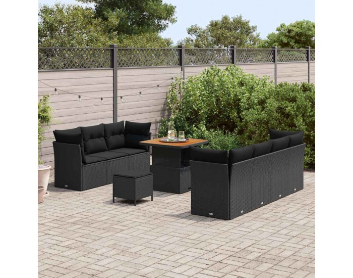 Sonata H Градински Софа Комплект 10 pcs Черно 80 x 80 x 71 cm