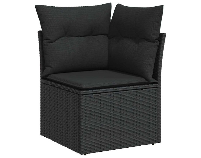 Sonata Set de canapele pentru grădină cu pernă Manual 10 pcs Negru