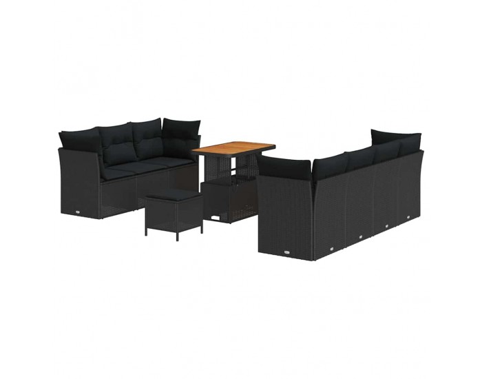 Sonata H Градински Софа Комплект 10 pcs Черно 90 x 55 x 71 cm
