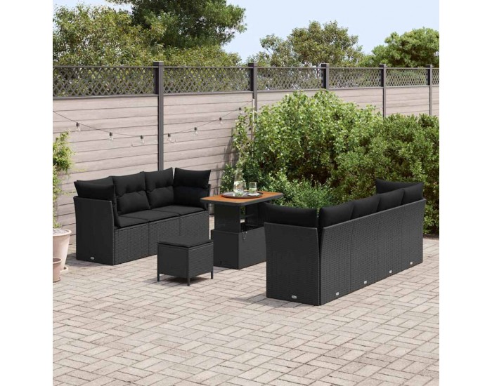 Sonata H Градински Софа Комплект 10 pcs Черно 90 x 55 x 71 cm