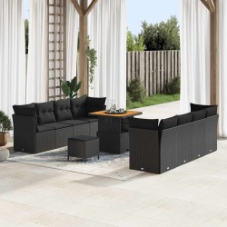 Sonata H Градински Софа Комплект 11 pcs Черно 80 x 80 x 71 cm - Canapele și bănci de grădină