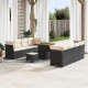 Sonata H Градински Софа Комплект 11 pcs Черно и кремаво 80 x 80 x 71 cm