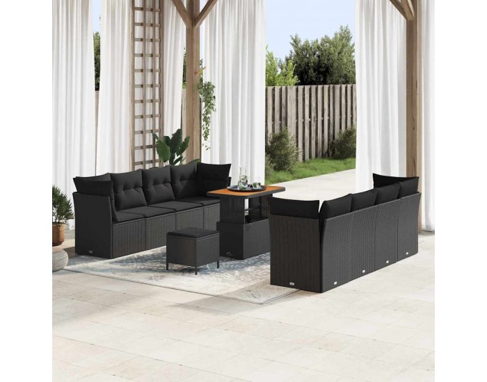 Sonata H Градински Софа Комплект 11 pcs Черно 90 x 55 x 71 cm
