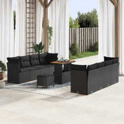 Sonata H Градински Софа Комплект 11 pcs Черно 90 x 55 x 71 cm - Canapele și bănci de grădină