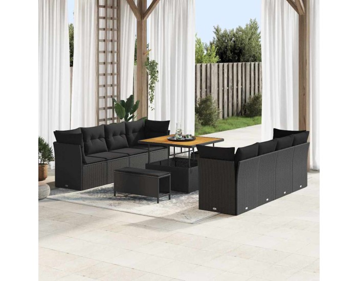 Sonata H Градински Софа Комплект 11 pcs Черно 100 x 100 x 71 cm