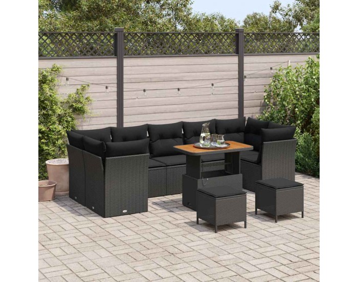 Sonata H Градински Софа Комплект 10 pcs Черно 90 x 55 x 71 cm