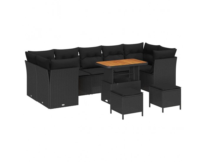 Sonata H Градински Софа Комплект 10 pcs Черно 90 x 55 x 71 cm