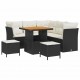 Sonata H Градински Софа Комплект 8 pcs Черно и кремаво 80 x 80 x 71 cm