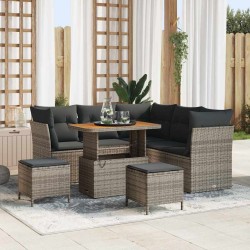 Sonata H Градински Софа Комплект с възглавница 8 pcs Сив 90 x 55 x 71 cm - Canapele și bănci de grădină