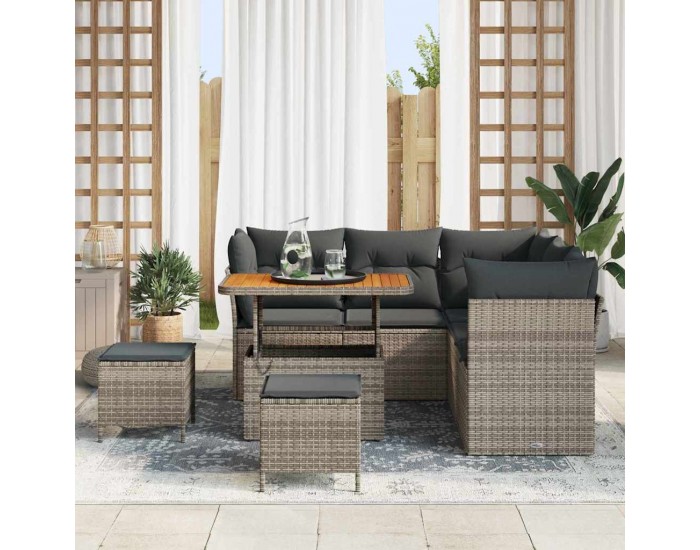 Sonata H Градински Софа Комплект с възглавница 8 pcs Сив 90 x 55 x 71 cm