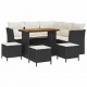 Sonata H Градински Софа Комплект 9 pcs Черно и кремаво 110 x 55 x 71 см