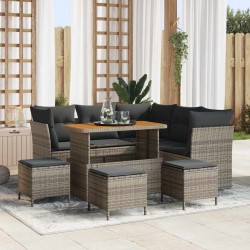 Sonata H Градински Софа Комплект 9 pcs Сив 110 x 55 x 71 см - Canapele și bănci de grădină