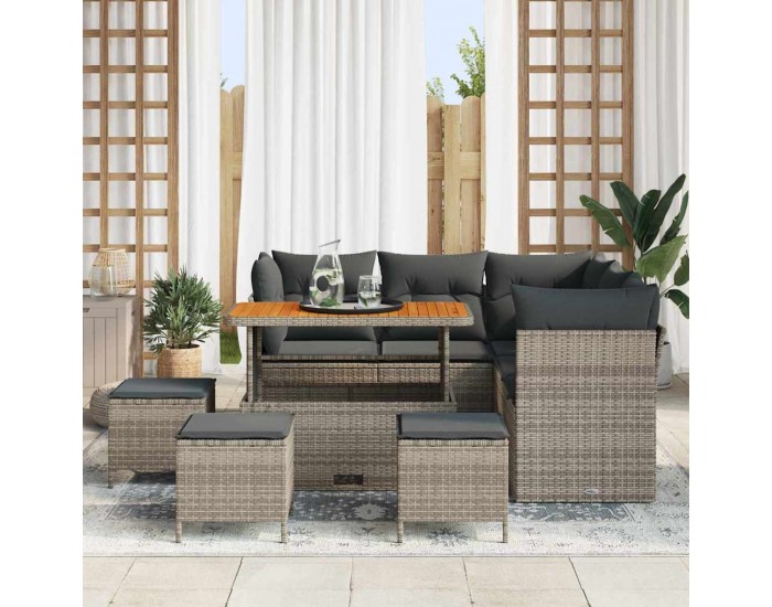 Sonata H Градински Софа Комплект 9 pcs Сив 110 x 55 x 71 см