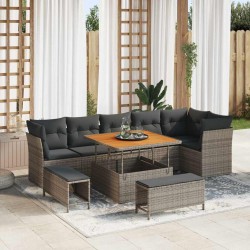 Sonata H Градински Софа Комплект 9 pcs Сив 100 x 100 x 71 cm - Canapele și bănci de grădină