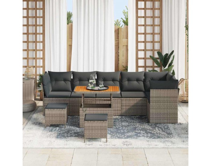 Sonata H Градински Софа Комплект с възглавница 9 pcs Сив 90 x 55 x 71 cm