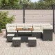 Sonata H Градински Софа Комплект 10 pcs Черно и кремаво 110 x 55 x 71 см