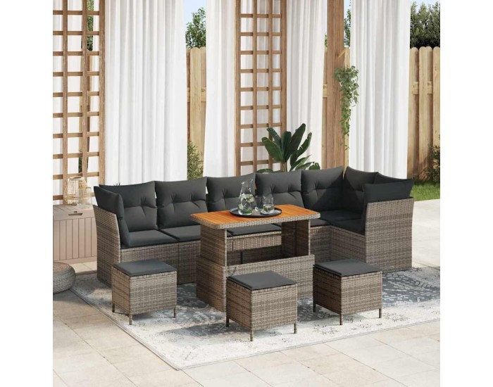 Sonata H Градински Софа Комплект 10 pcs Сив 110 x 55 x 71 см