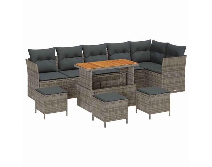 Sonata H Градински Софа Комплект 10 pcs Сив 110 x 55 x 71 см