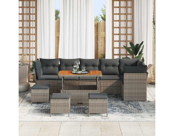 Sonata H Градински Софа Комплект 10 pcs Сив 110 x 55 x 71 см