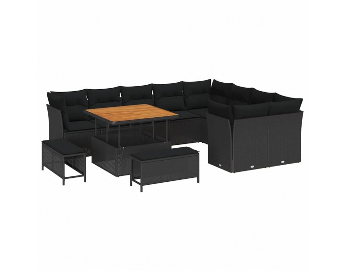 Sonata H Градински Софа Комплект 12 pcs Черно 100 x 100 x 71 cm