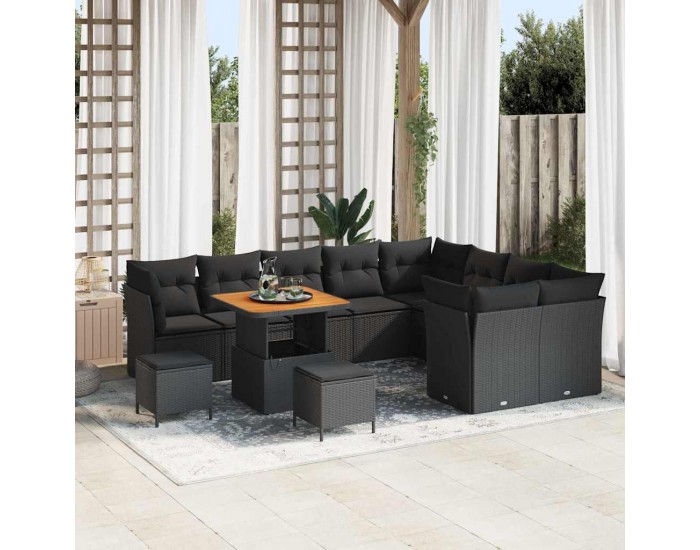 Sonata H Градински Софа Комплект 12 pcs Черно 80 x 80 x 71 cm