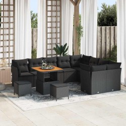 Sonata H Градински Софа Комплект 12 pcs Черно 80 x 80 x 71 cm - Canapele și bănci de grădină