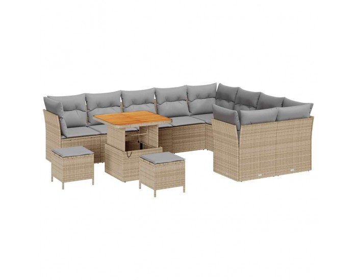Sonata H Градински Софа Комплект 12 pcs бежово и светлосиво