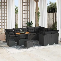 Sonata H Градински Софа Комплект 12 pcs Черно 90 x 55 x 71 cm - Canapele și bănci de grădină
