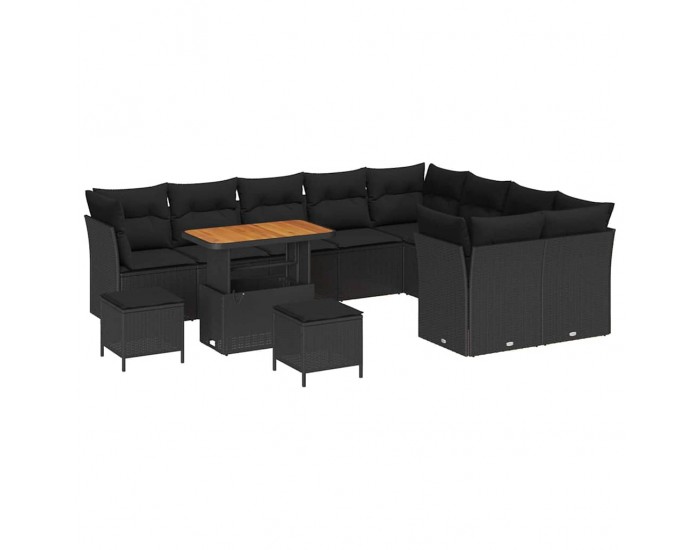 Sonata H Градински Софа Комплект 12 pcs Черно 90 x 55 x 71 cm