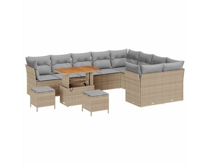 Sonata H Градински Софа Комплект 12 pcs бежово и светлосиво