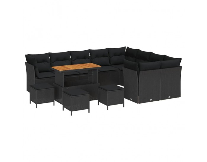 Sonata H Градински Софа Комплект 13 pcs Черно 110 x 55 x 71 см