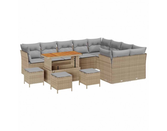 Sonata H Градински Софа Комплект 13 pcs бежово и светлосиво