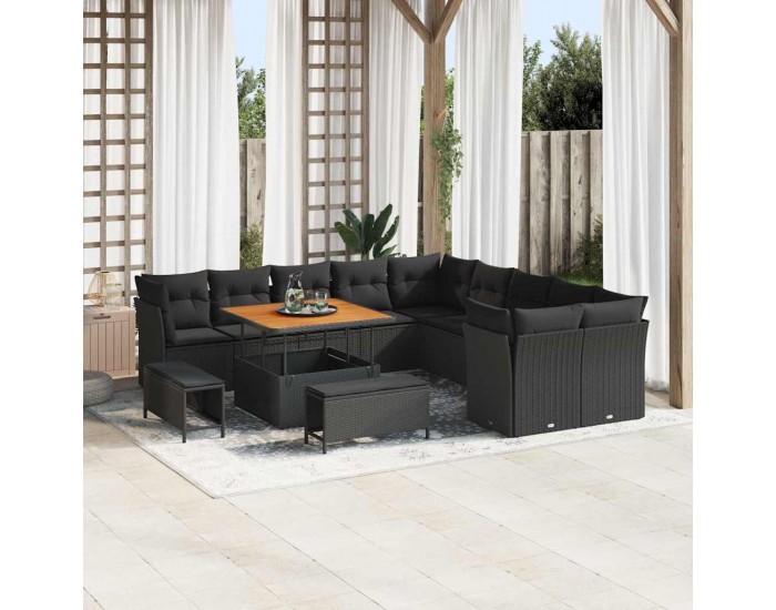 Sonata H Градински Софа Комплект 13 pcs Черно 100 x 100 x 71 cm