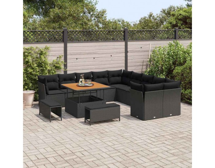 Sonata H Градински Софа Комплект 13 pcs Черно 100 x 100 x 71 cm