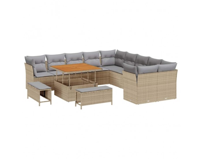 Sonata H Градински Софа Комплект 13 pcs бежово и светлосиво
