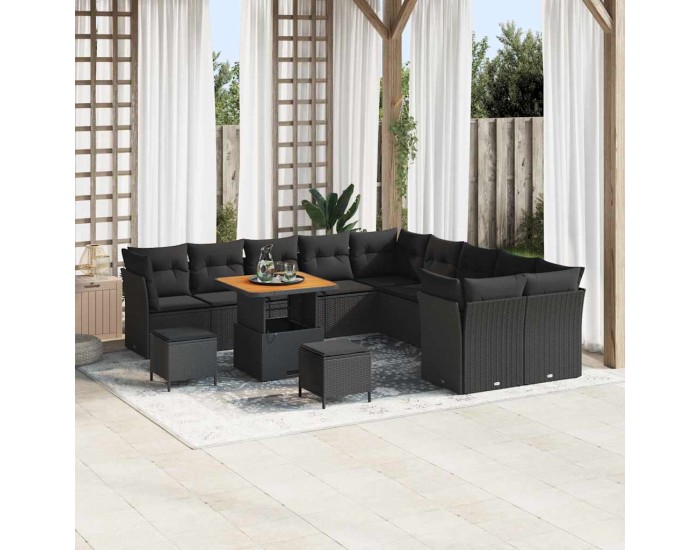 Sonata H Градински Софа Комплект 13 pcs Черно 80 x 80 x 71 cm