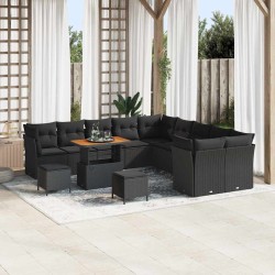 Sonata H Градински Софа Комплект 13 pcs Черно 90 x 55 x 71 cm - Canapele și bănci de grădină