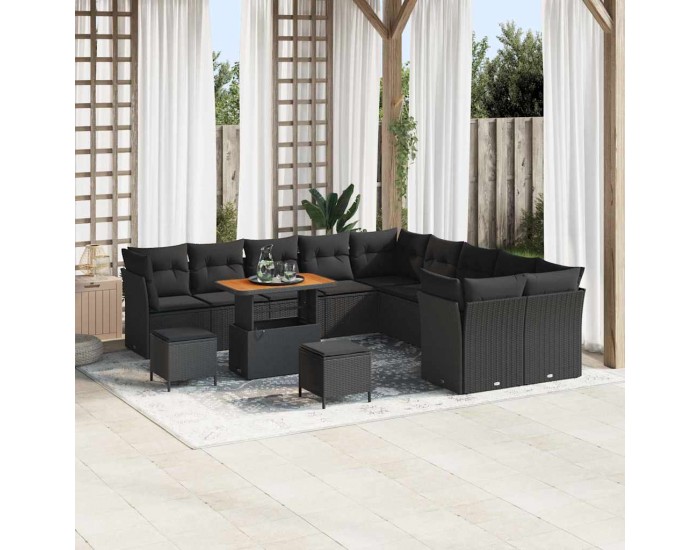 Sonata H Градински Софа Комплект 13 pcs Черно 90 x 55 x 71 cm
