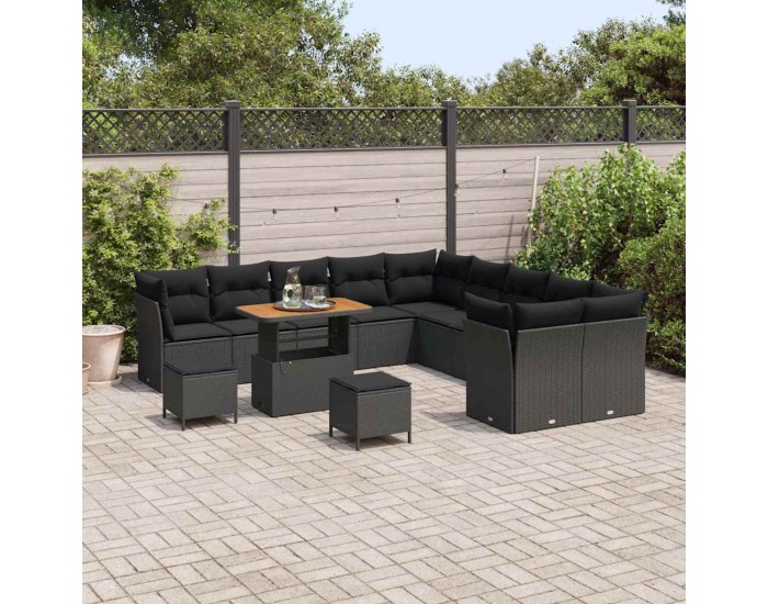 Sonata H Градински Софа Комплект 13 pcs Черно 90 x 55 x 71 cm
