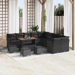 Sonata H Градински Софа Комплект 14 pcs Черно 110 x 55 x 71 см - Canapele și bănci de grădină