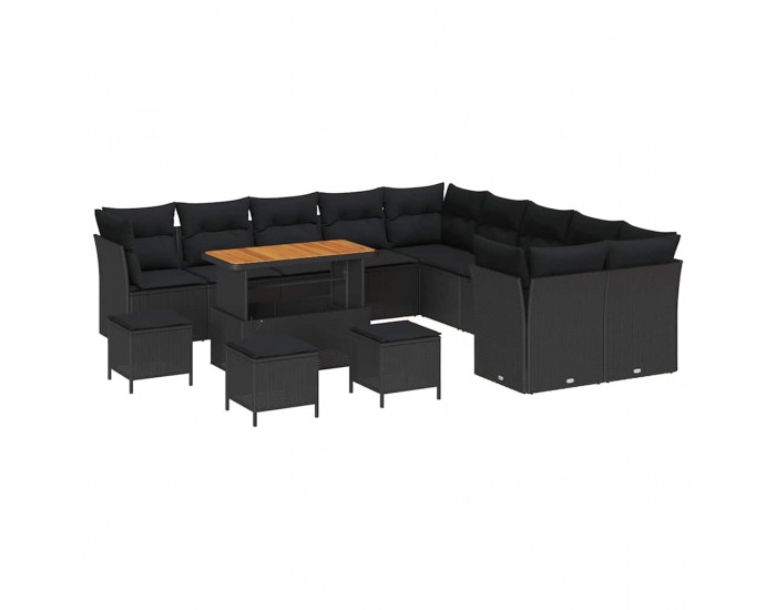 Sonata H Градински Софа Комплект 14 pcs Черно 110 x 55 x 71 см