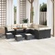 Sonata H Градински Софа Комплект 14 pcs Черно и кремаво 110 x 55 x 71 см