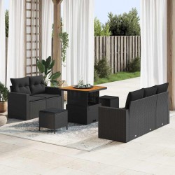 Sonata H Градински Софа Комплект 8 pcs Черно 80 x 80 x 71 cm - Canapele și bănci de grădină