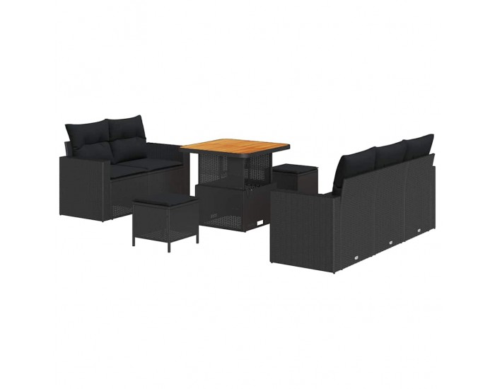 Sonata H Градински Софа Комплект 8 pcs Черно 80 x 80 x 71 cm