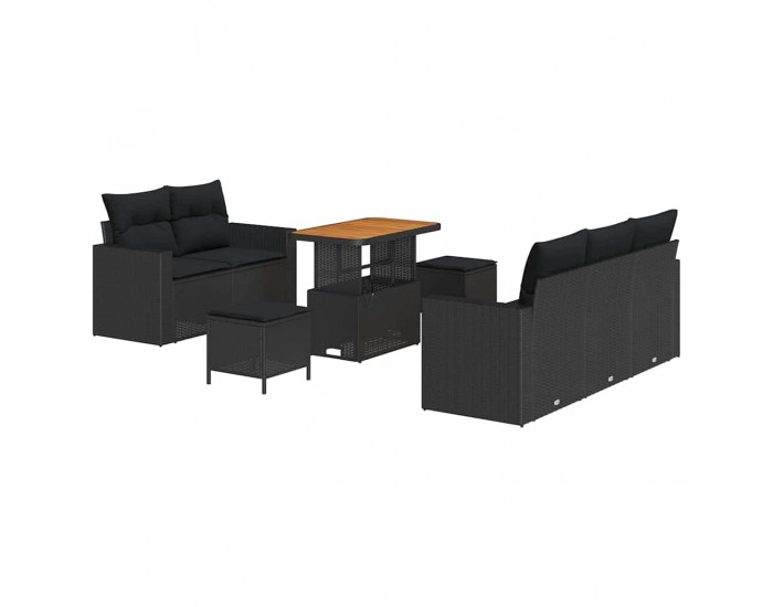 Sonata H Градински Софа Комплект 8 pcs Черно 90 x 55 x 71 cm