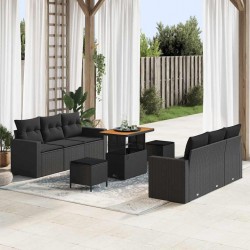 Sonata H Градински Софа Комплект 9 pcs Черно 90 x 55 x 71 cm - Canapele și bănci de grădină