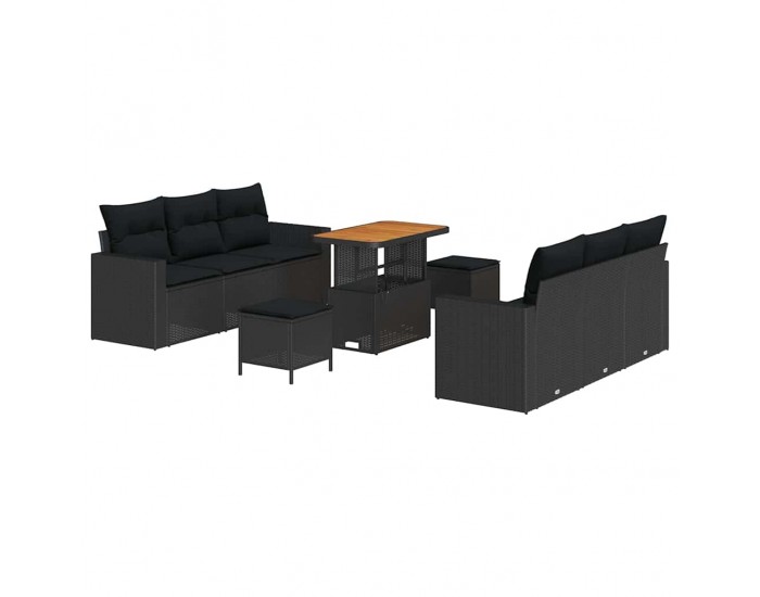 Sonata H Градински Софа Комплект 9 pcs Черно 90 x 55 x 71 cm