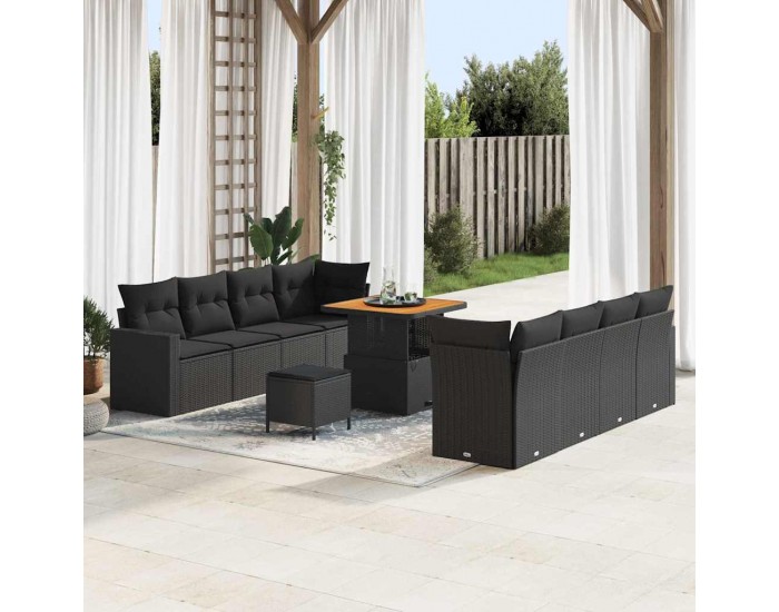 Sonata H Градински Софа Комплект 11 pcs Черно 80 x 80 x 71 cm