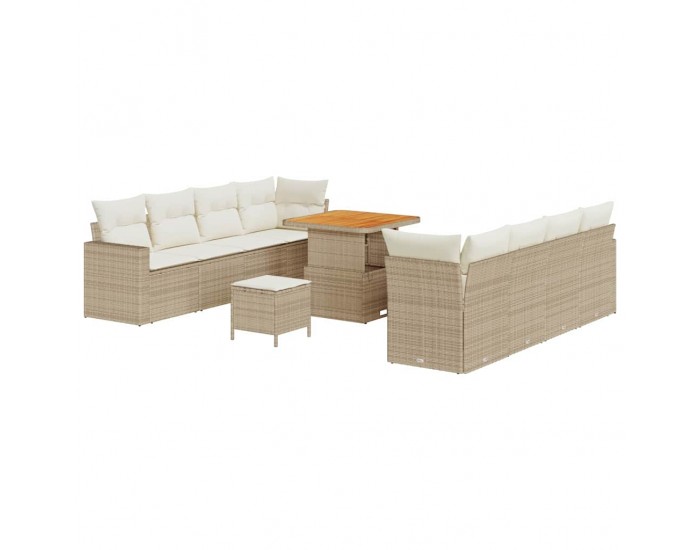 Sonata H Градински Софа Комплект 11 pcs бежово и кремаво 80 x 80 x 71 cm